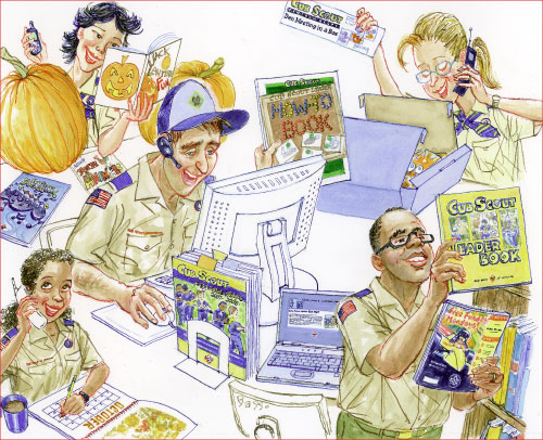 Adult Scouts meeting virtually via phone and computer.